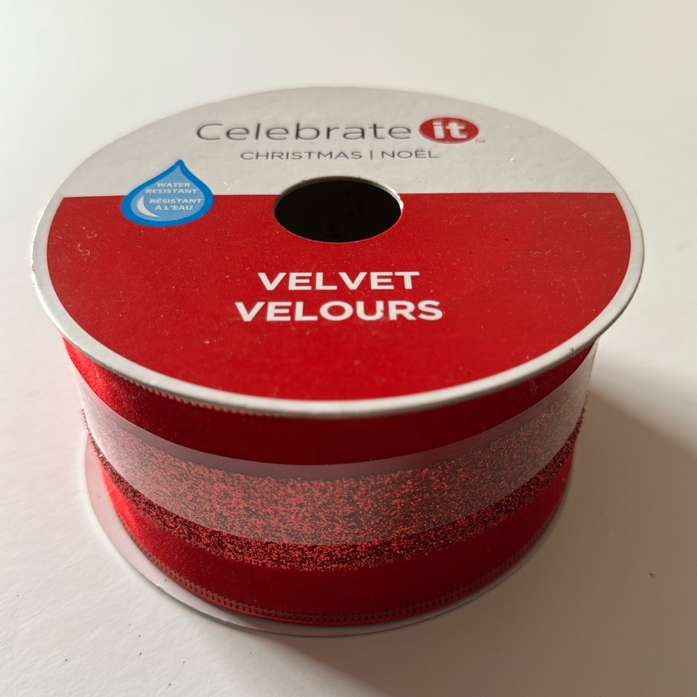 Celebrate It Velvet Metallic Wired Ribbon